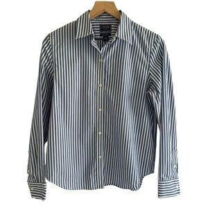 Chaps No Iron Button Up Shirt Size Medium Striped Business Casual Preppy